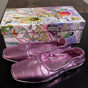 Jeffrey Campbell Metallic Pink Ballet Flats